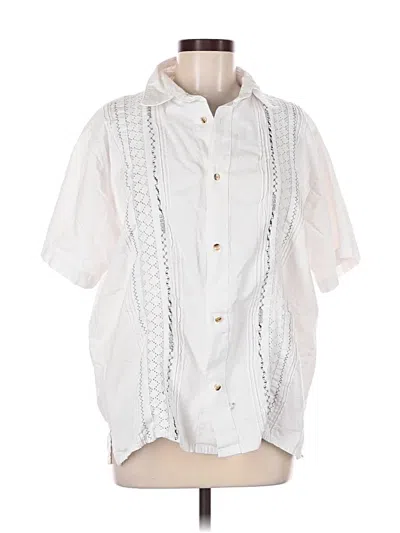 Pre-owned Unbranded Short Sleeve Blouse In White