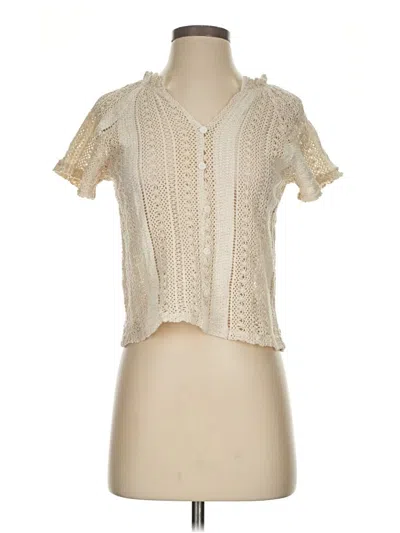 Pre-owned Unbranded Short Sleeve Blouse In White