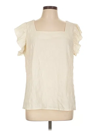 Pre-owned Unbranded Short Sleeve Blouse In White