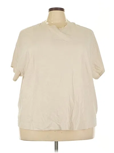Pre-owned Unbranded Short Sleeve Blouse In White