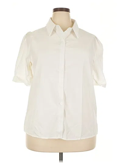 Pre-owned Unbranded Short Sleeve Blouse In White
