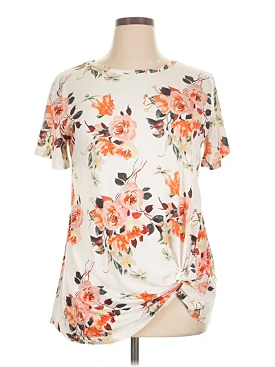 Pre-owned Unbranded Short Sleeve Blouse In White