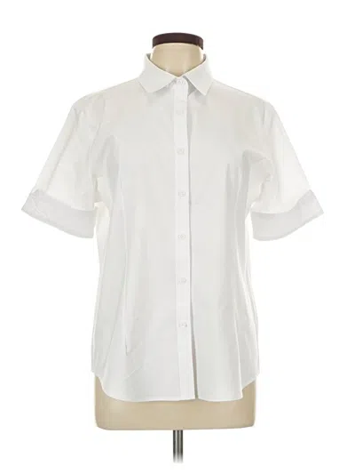 Pre-owned Unbranded Short Sleeve Blouse In White