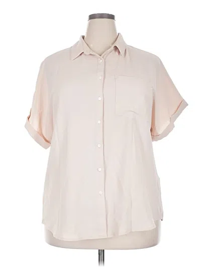 Pre-owned Unbranded Short Sleeve Blouse In White
