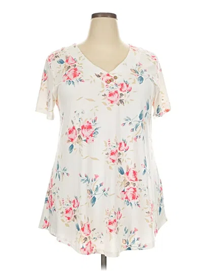 Pre-owned Unbranded Short Sleeve Blouse In White