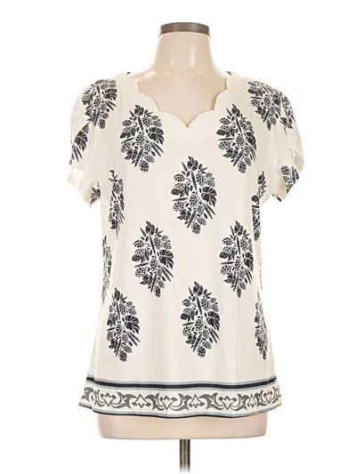 Pre-owned Unbranded Short Sleeve Blouse In White