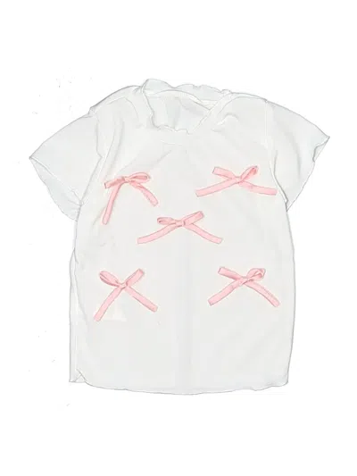 Pre-owned Unbranded Kids' Short Sleeve Blouse In White