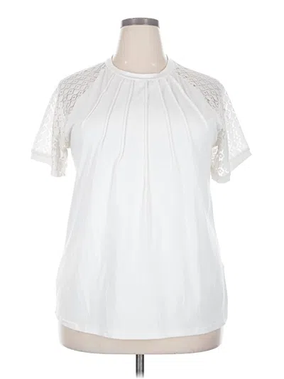 Pre-owned Unbranded Short Sleeve Blouse In White