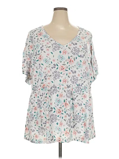 Pre-owned Unbranded Short Sleeve Blouse In White