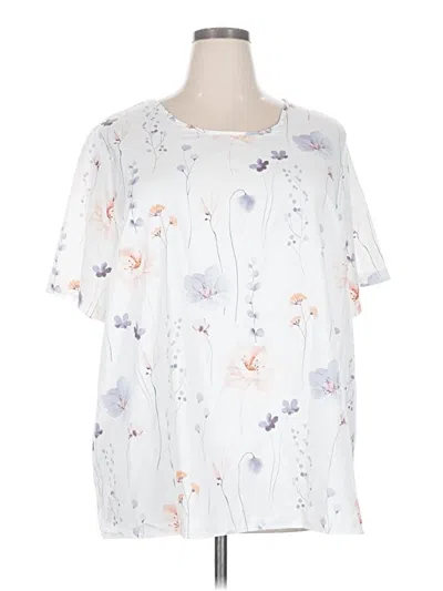 Pre-owned Unbranded Short Sleeve Blouse In White