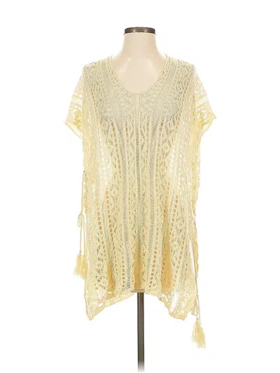 Pre-owned Unbranded Short Sleeve Blouse In Yellow