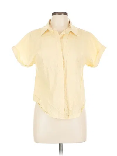 Pre-owned Unbranded Short Sleeve Blouse In Yellow