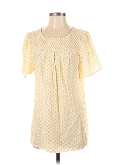 Pre-owned Unbranded Short Sleeve Blouse In Yellow