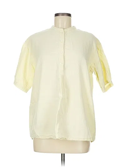 Pre-owned Unbranded Short Sleeve Blouse In Yellow