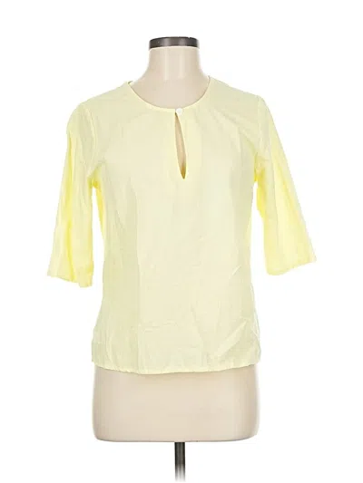 Pre-owned Unbranded Short Sleeve Blouse In Yellow