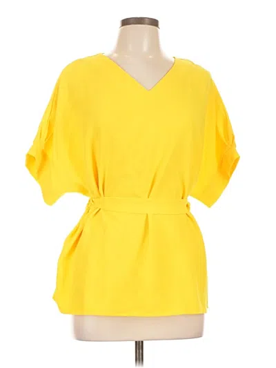 Pre-owned Unbranded Short Sleeve Blouse In Yellow