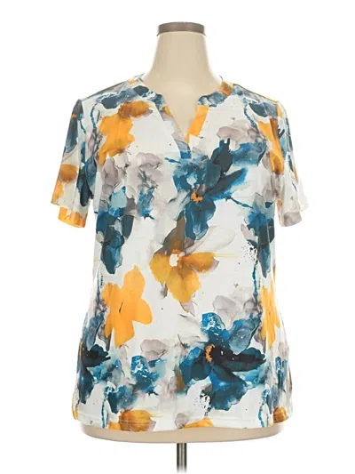 Pre-owned Unbranded Short Sleeve Blouse In Yellow