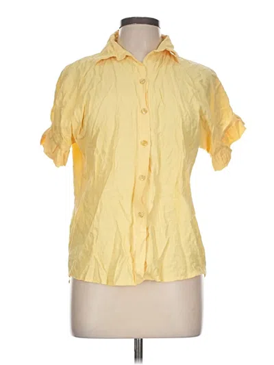 Pre-owned Unbranded Short Sleeve Blouse In Yellow