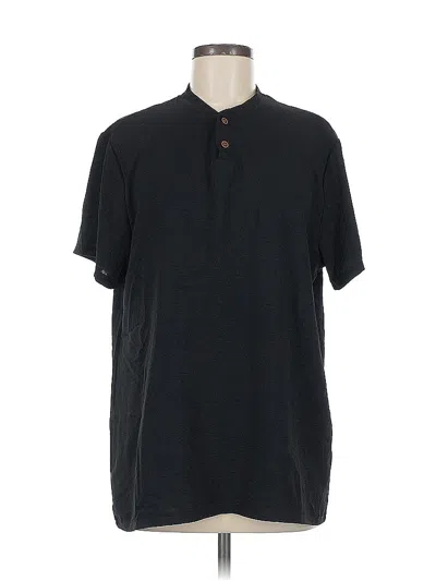 Pre-owned Unbranded Short Sleeve Button Down Shirt In Black