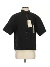 Unbranded Short Sleeve Button Down Shirt In Black