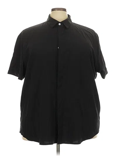 Pre-owned Unbranded Short Sleeve Button Down Shirt In Black
