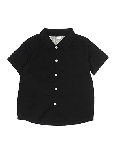 Pre-owned Unbranded Kids' Short Sleeve Button Down Shirt In Black