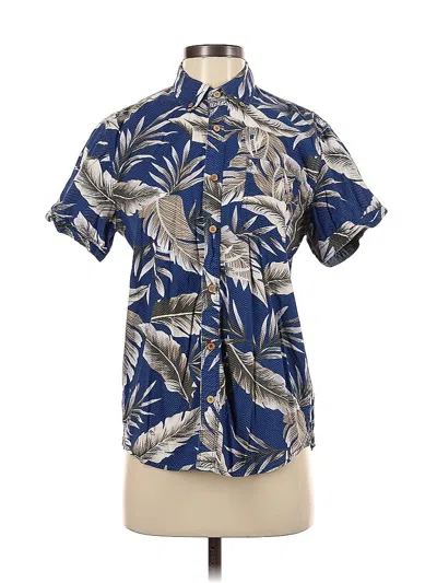 Pre-owned Unbranded Short Sleeve Button Down Shirt In Blue