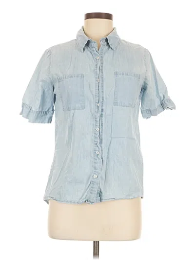 Pre-owned Unbranded Short Sleeve Button Down Shirt In Blue