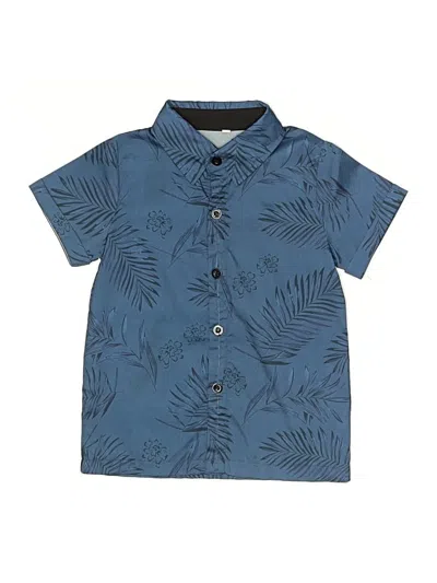 Pre-owned Unbranded Kids' Short Sleeve Button Down Shirt In Blue