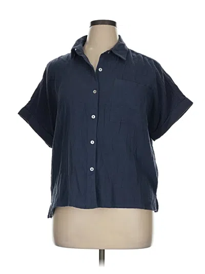 Pre-owned Unbranded Short Sleeve Button Down Shirt In Blue