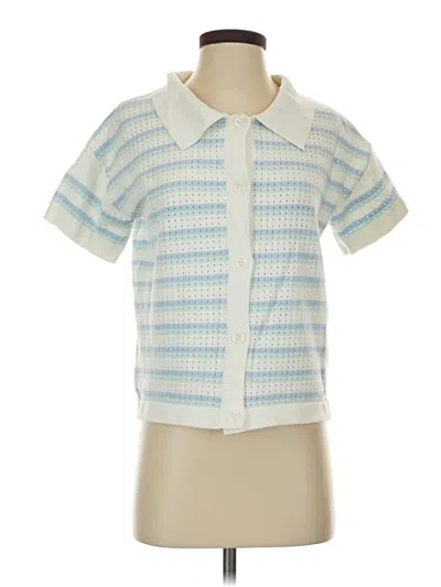 Pre-owned Unbranded Short Sleeve Button Down Shirt In Blue