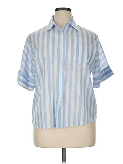 Pre-owned Unbranded Short Sleeve Button Down Shirt In Blue