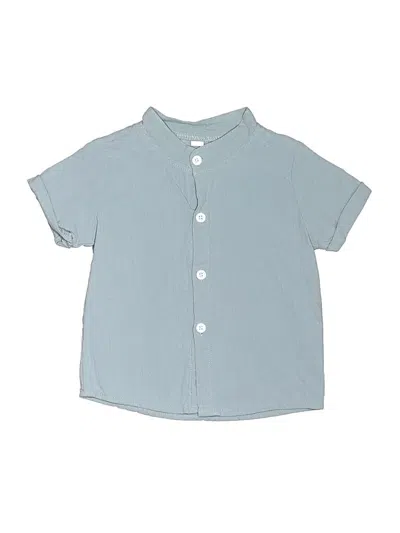 Pre-owned Unbranded Kids' Short Sleeve Button Down Shirt In Blue