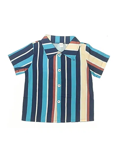 Pre-owned Unbranded Kids' Short Sleeve Button Down Shirt In Blue