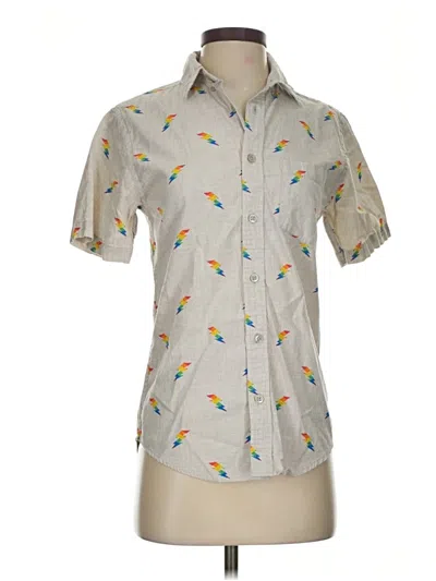 Pre-owned Unbranded Short Sleeve Button Down Shirt In Gray