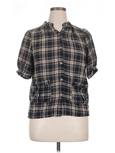 Pre-owned Unbranded Short Sleeve Button Down Shirt In Gray