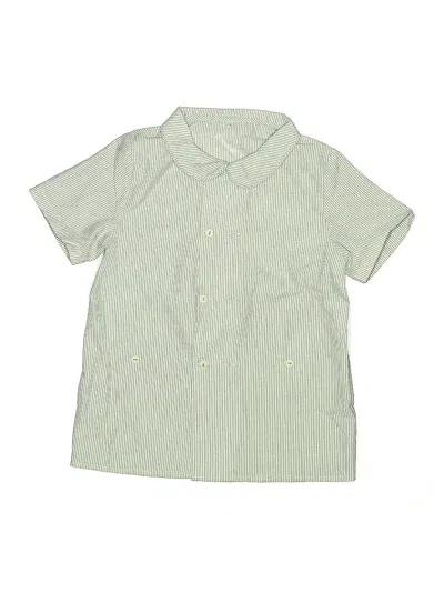 Pre-owned Unbranded Kids' Short Sleeve Button Down Shirt In Green