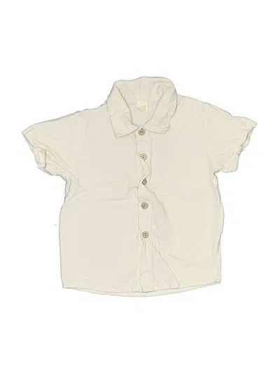 Pre-owned Unbranded Kids' Short Sleeve Button Down Shirt In Ivory