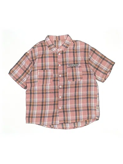 Pre-owned Unbranded Kids' Short Sleeve Button Down Shirt In Pink
