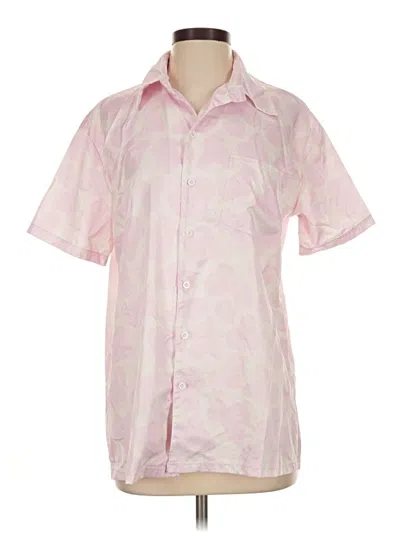 Pre-owned Unbranded Short Sleeve Button Down Shirt In Pink