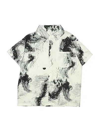Pre-owned Unbranded Kids' Short Sleeve Button Down Shirt In Silver