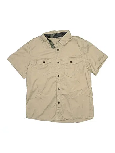 Pre-owned Unbranded Kids' Short Sleeve Button Down Shirt In Tan
