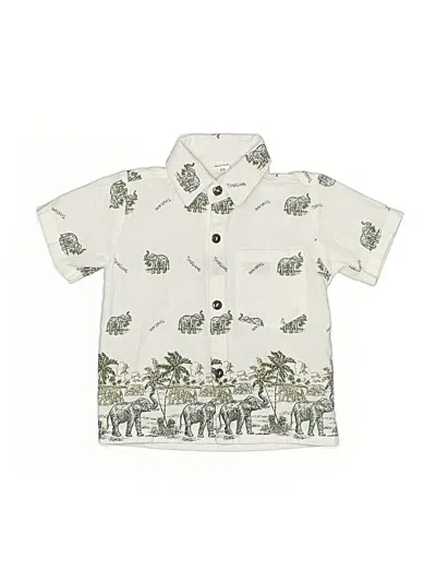 Pre-owned Unbranded Kids' Short Sleeve Button Down Shirt In White