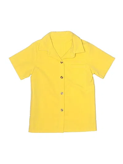 Pre-owned Unbranded Kids' Short Sleeve Button Down Shirt In Yellow