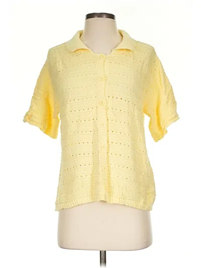 Pre-owned Unbranded Short Sleeve Button Down Shirt In Yellow