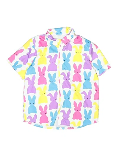 Pre-owned Unbranded Kids' Short Sleeve Button Down Shirt In Yellow