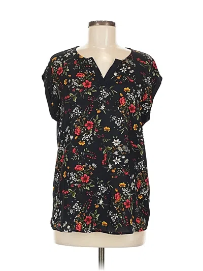 Pre-owned Unbranded Short Sleeve Henley Shirt In Black