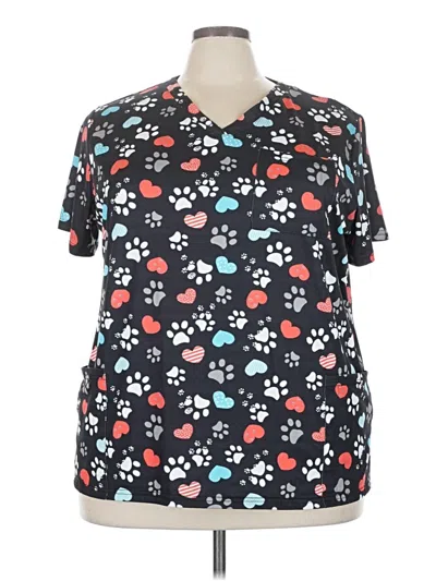 Pre-owned Unbranded Short Sleeve Henley Shirt In Black