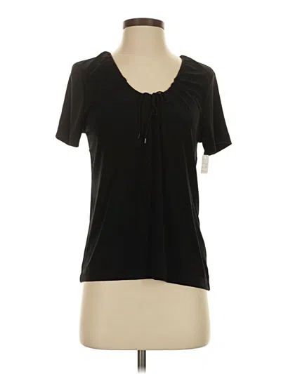 Pre-owned Unbranded Short Sleeve Henley Shirt In Black