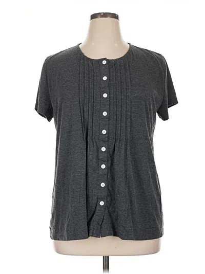 Pre-owned Unbranded Short Sleeve Henley Shirt In Gray